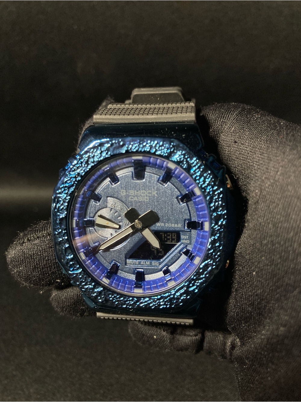 Custom G Shock Blue Textured Model GA110